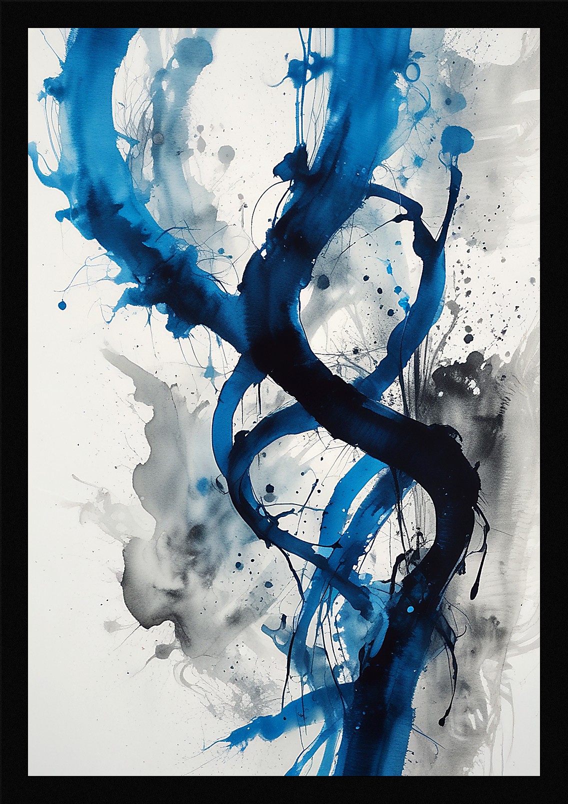 Vibrant Ink Wash Japanese Framed Wall Art Poster Canvas Print Picture