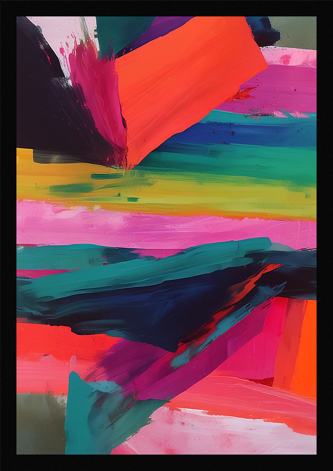 Bold Color Field Framed Wall Art Poster Canvas Print Picture