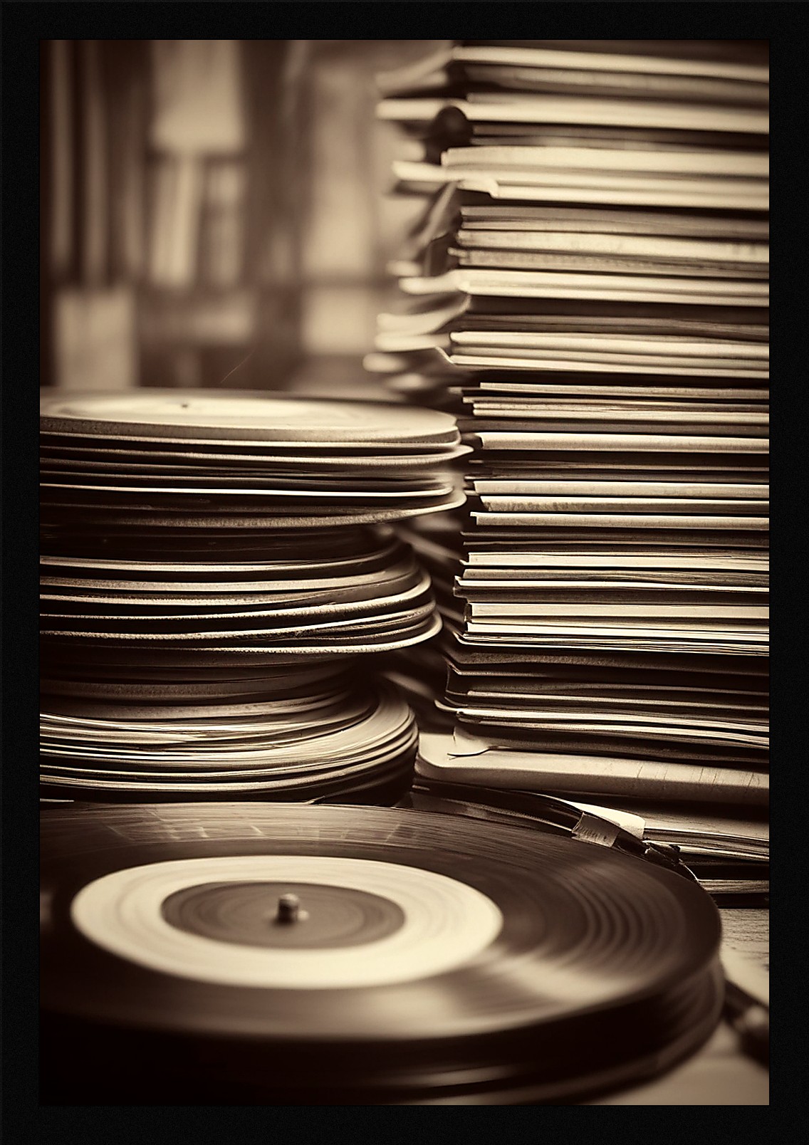 Vibrant Vinyl Record Framed Wall Art Poster Canvas Print Picture