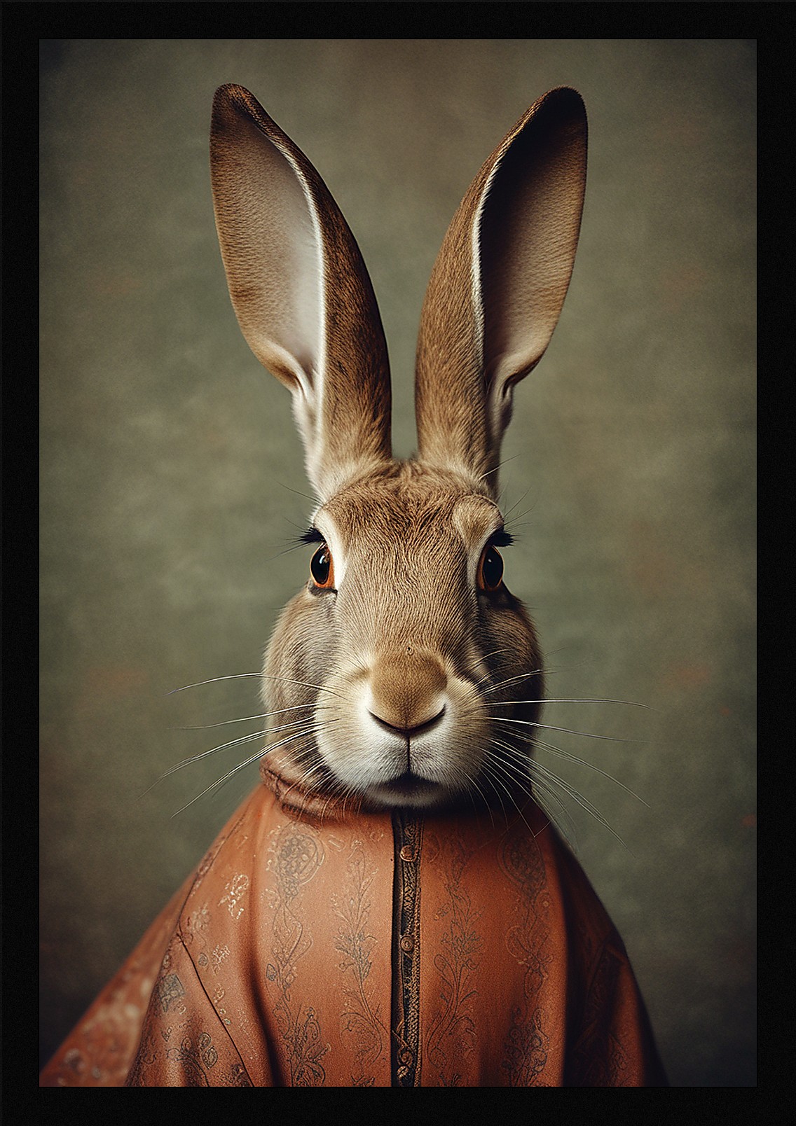 Moody Rabbit Framed Wall Art Poster Canvas Print Picture