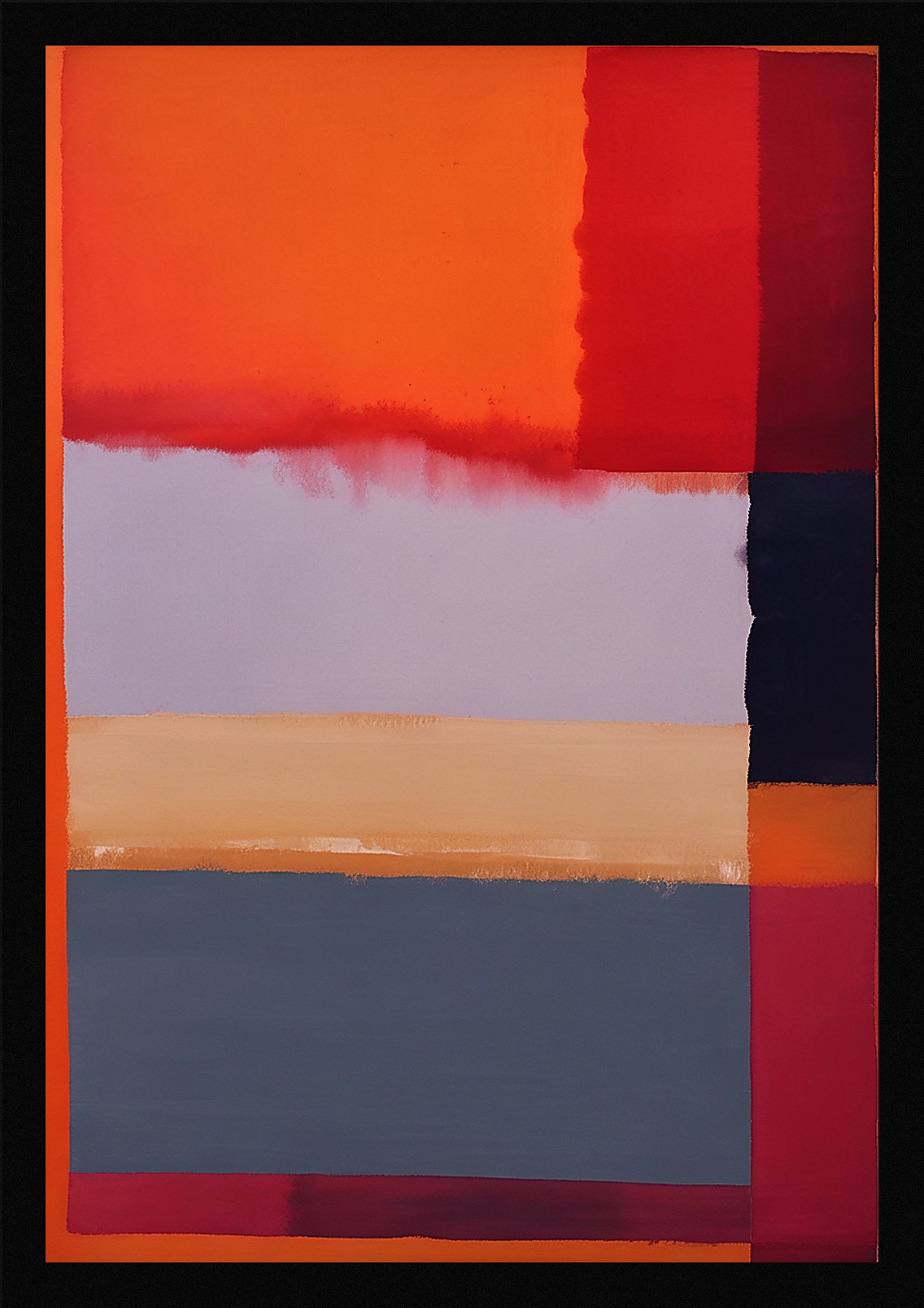 Bold Color Field Framed Wall Art Poster Canvas Print Picture