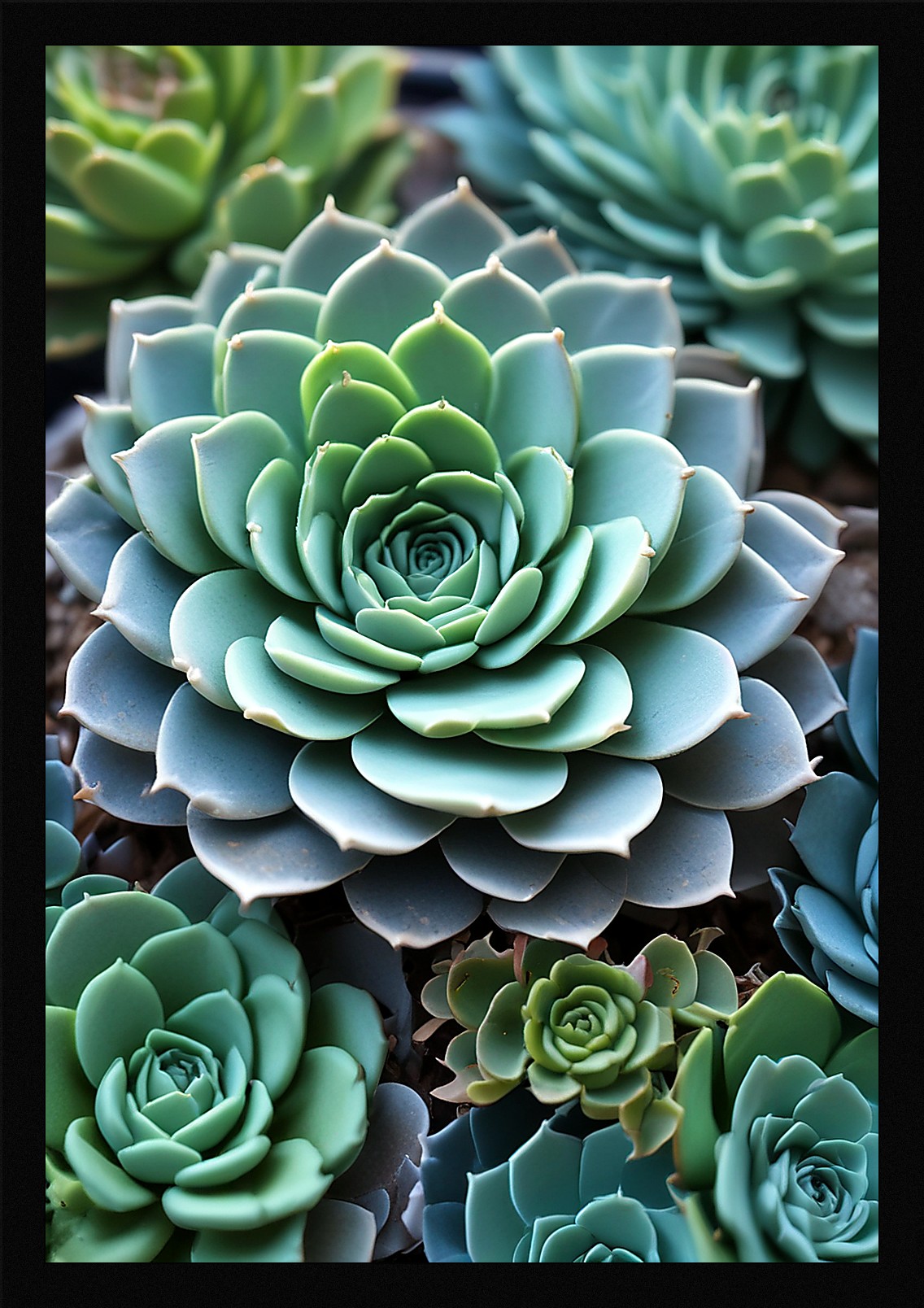 Modern Succulent Framed Wall Art Poster Canvas Print Picture