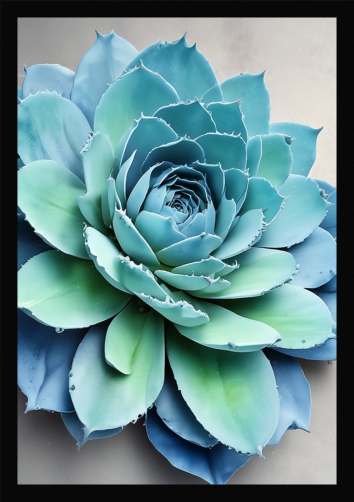 Modern Succulent Framed Wall Art Poster Canvas Print Picture