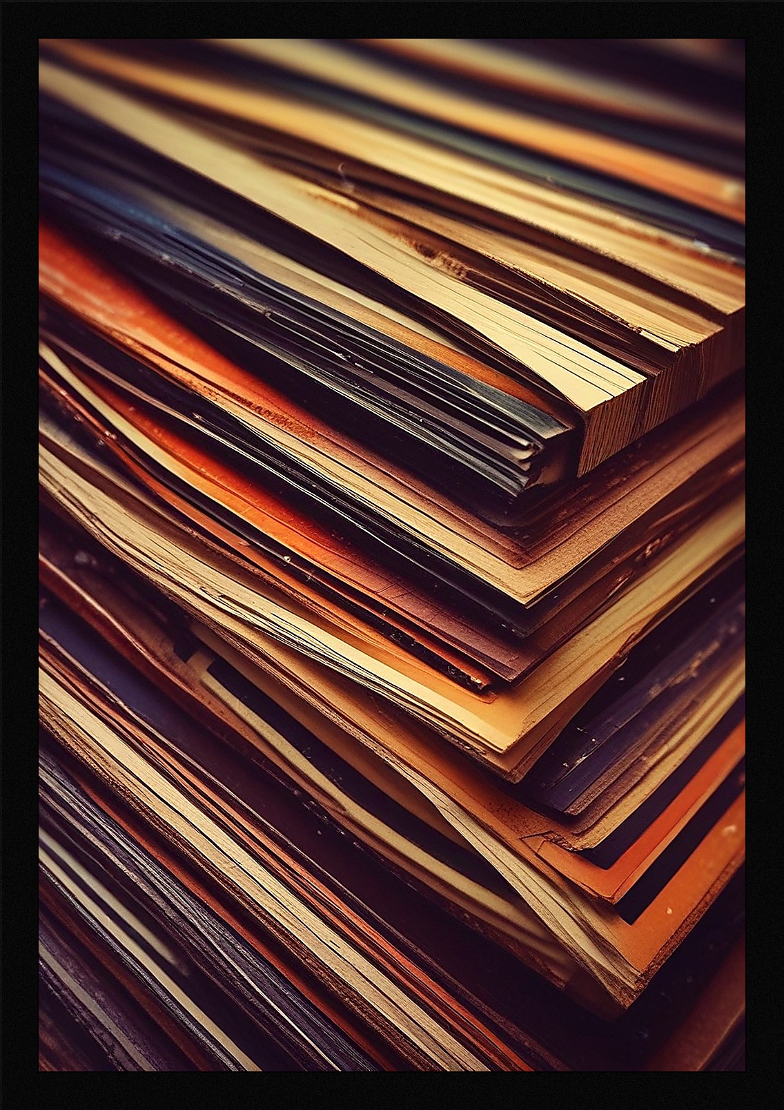 Vibrant Vinyl Record Framed Wall Art Poster Canvas Print Picture