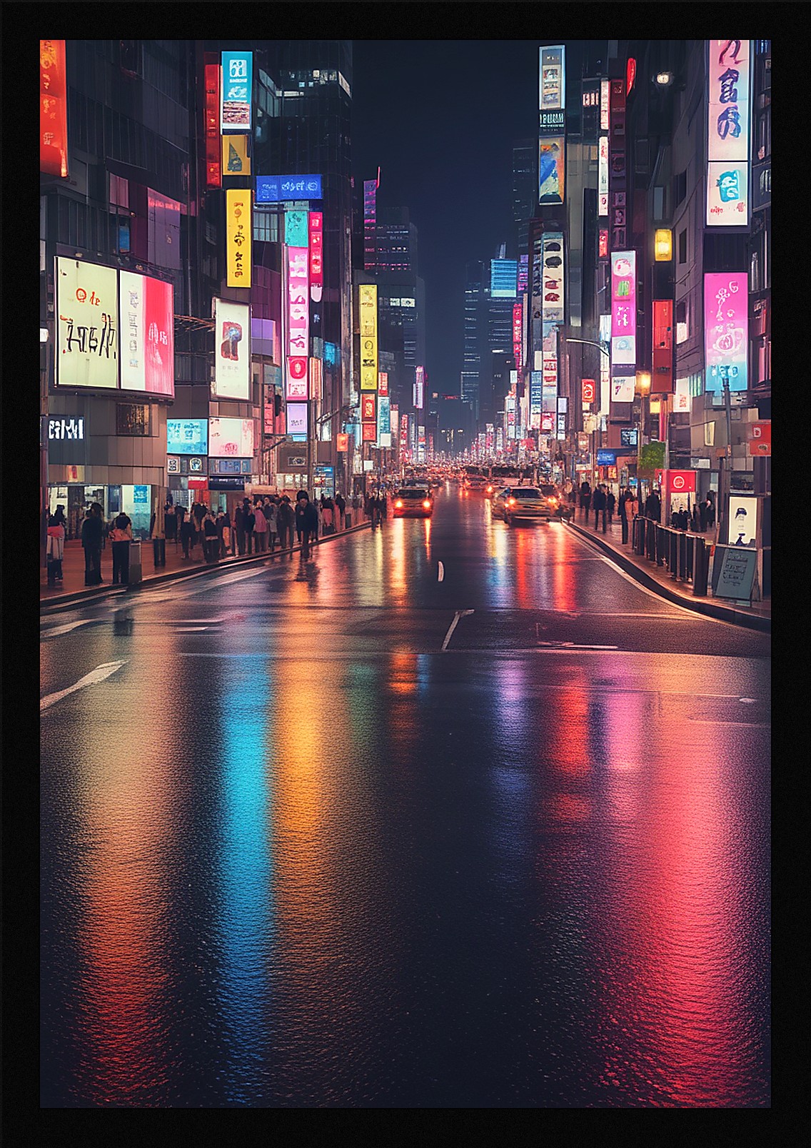 Soft Tokyo Skyline Framed Wall Art Poster Canvas Print Picture