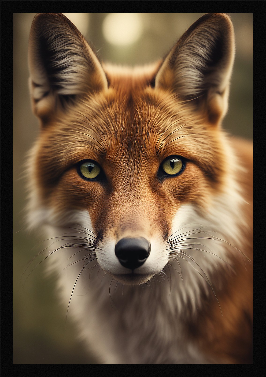 Moody Fox Framed Wall Art Poster Canvas Print Picture