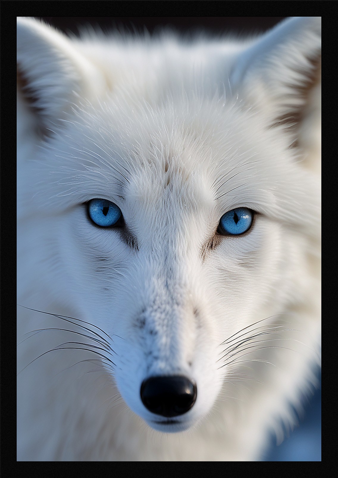 Bold Arctic Fox Framed Wall Art Poster Canvas Print Picture