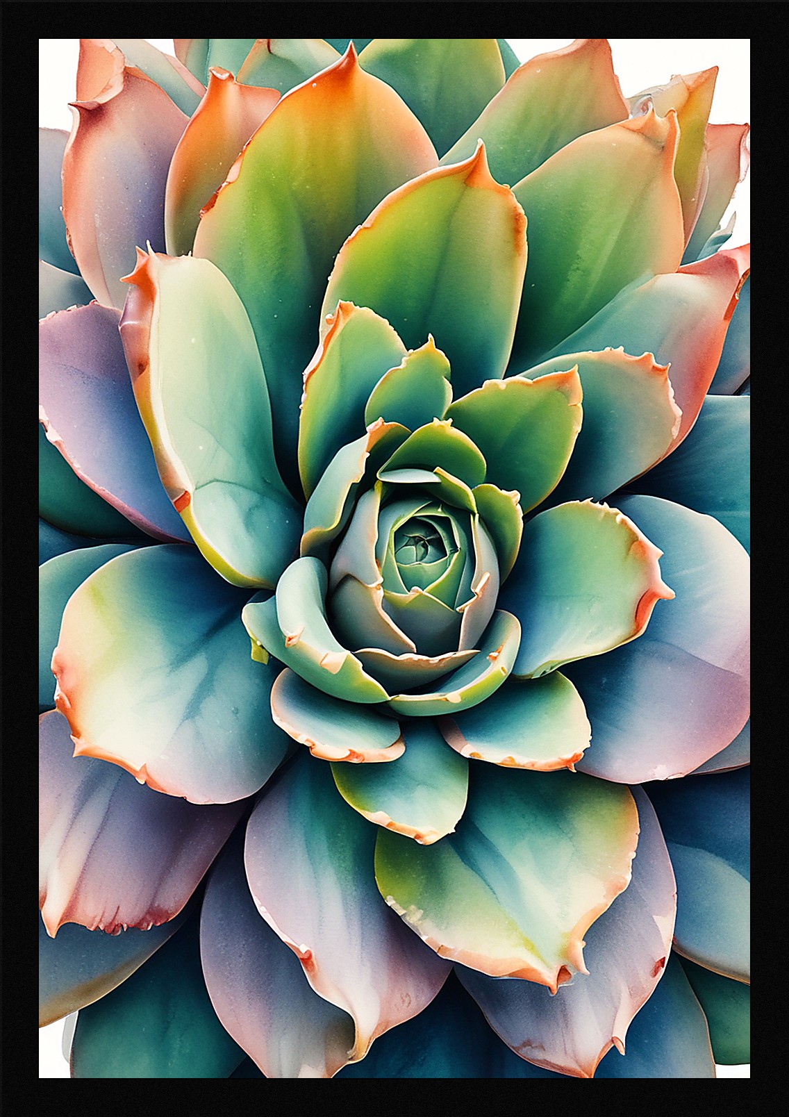 Modern Succulent Framed Wall Art Poster Canvas Print Picture